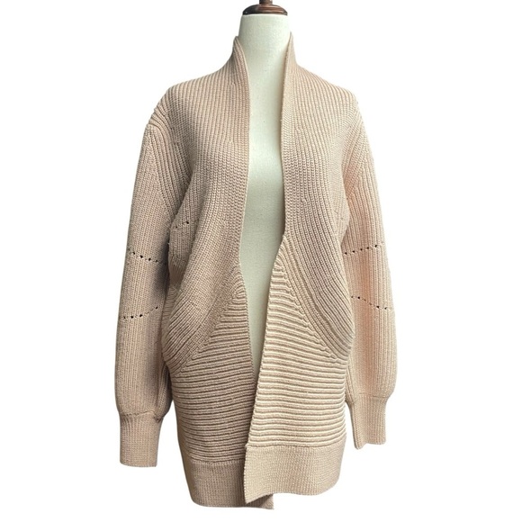 Aritzia Wilfred Darcey Cardigan Merino Wool Oversized Light Pink - Picture 2 of 13